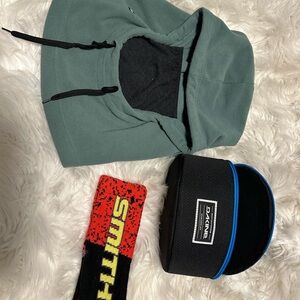 Green Hood with Dakine Case and Smith Headband
